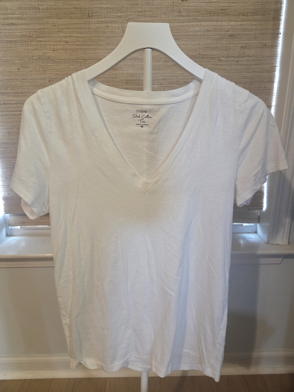 J. Crew White V-Neck Short Sleeve Tee